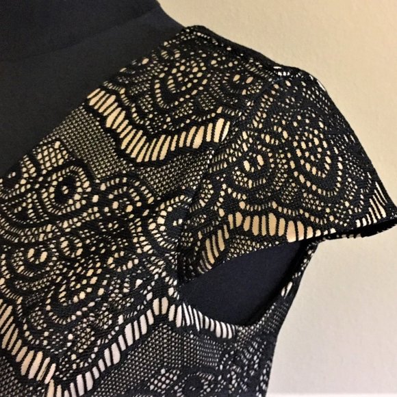 LIZ CLAIBORNE Black Lace "Sheer Illusion" Dress - Picture 8 of 11